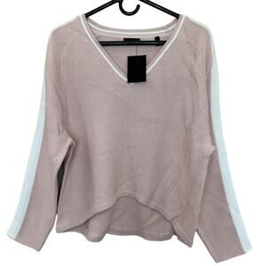 ATM Anthony Thomas Melillo Rose Knit Oversized High Low Sweater Ballerina NWT S